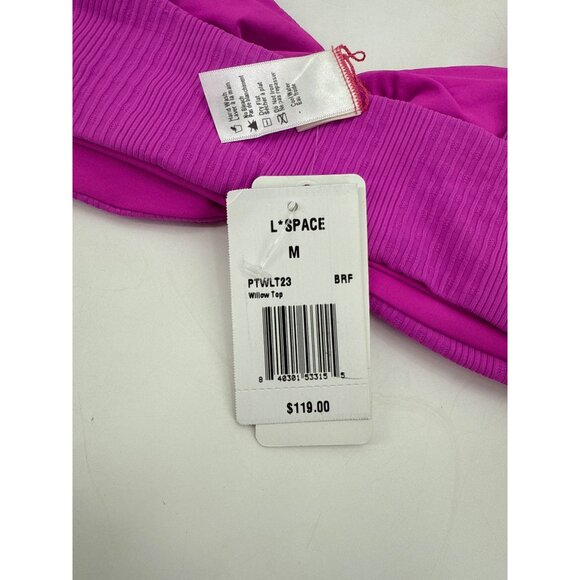 LSpace Womens Willow Top Medium Ribbed Magenta Pink - Picture 6 of 8